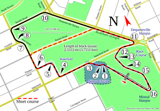 Trazado de Circuito callejero de Adelaida